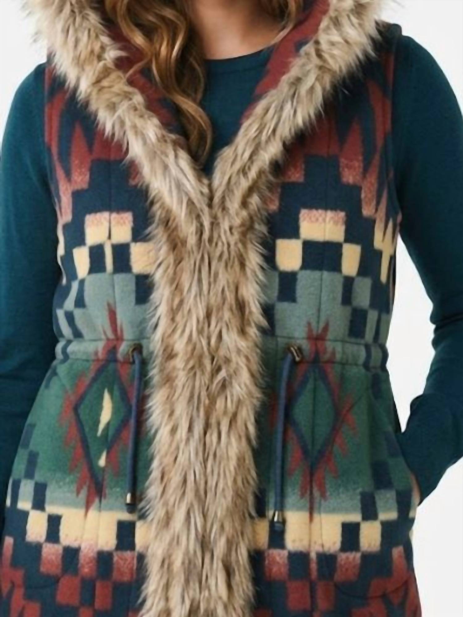 Tasha Polizzi - Saddle Faux Fur Trim Vest
