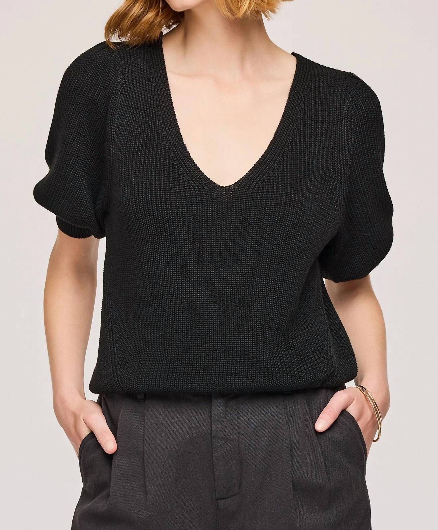 Gentle Fawn - V-neck Short Sleeve Knit Top
