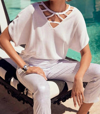 Joseph Ribkoff - V-neck Cut-out Pullover