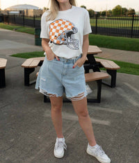 QUEEN OF SPARKLES Go Big Short Sleeve Tee in white - women's t-shirt - alternate view