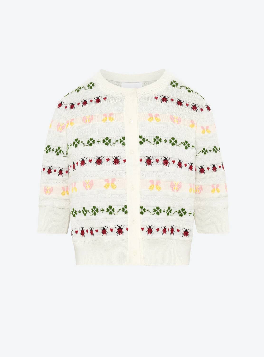 Molli - Crew Neck Cardigan With Charm Details