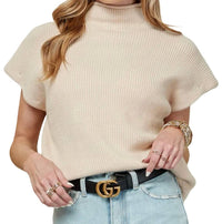 Cezele - Women's Short Sleeve Sweater Top