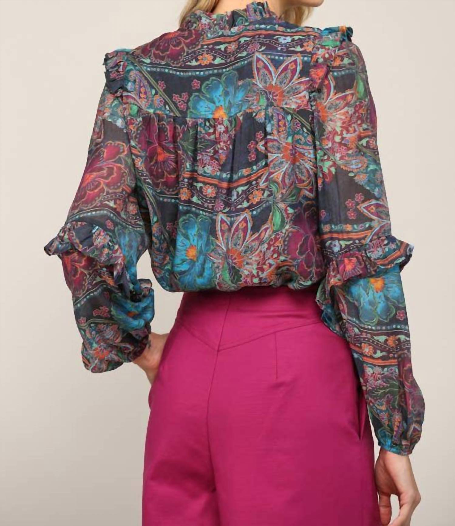Fate - Autumnal Garden Ruffle Blouse
