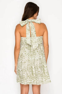 Meet Me In Santorini - Verdant Bellezza Halter Dress