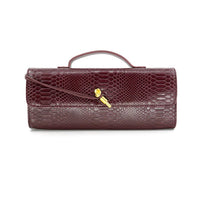 Bc Handbags - Women's Croc Embossed Leather Clutch Bag
