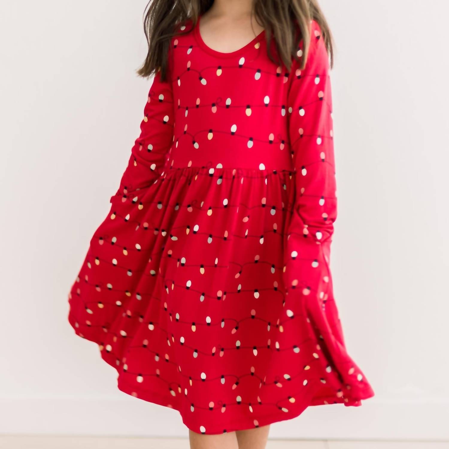 Kickee - Kid's Long Sleeve Twirl Dress With Pockets