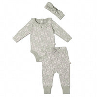 Makemake Organics - Girls Ruffle Onesie And Pants Set