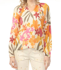 Charlie B - Printed Raglan Sleeve Popover Blouse