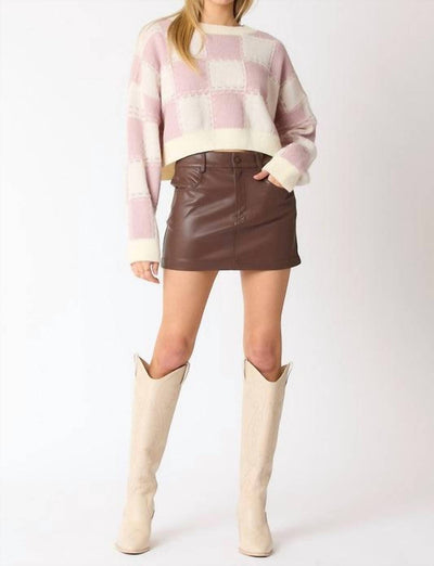Peach Love - Stitch Square Sweater