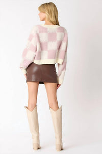 Peach Love - Stitch Square Sweater