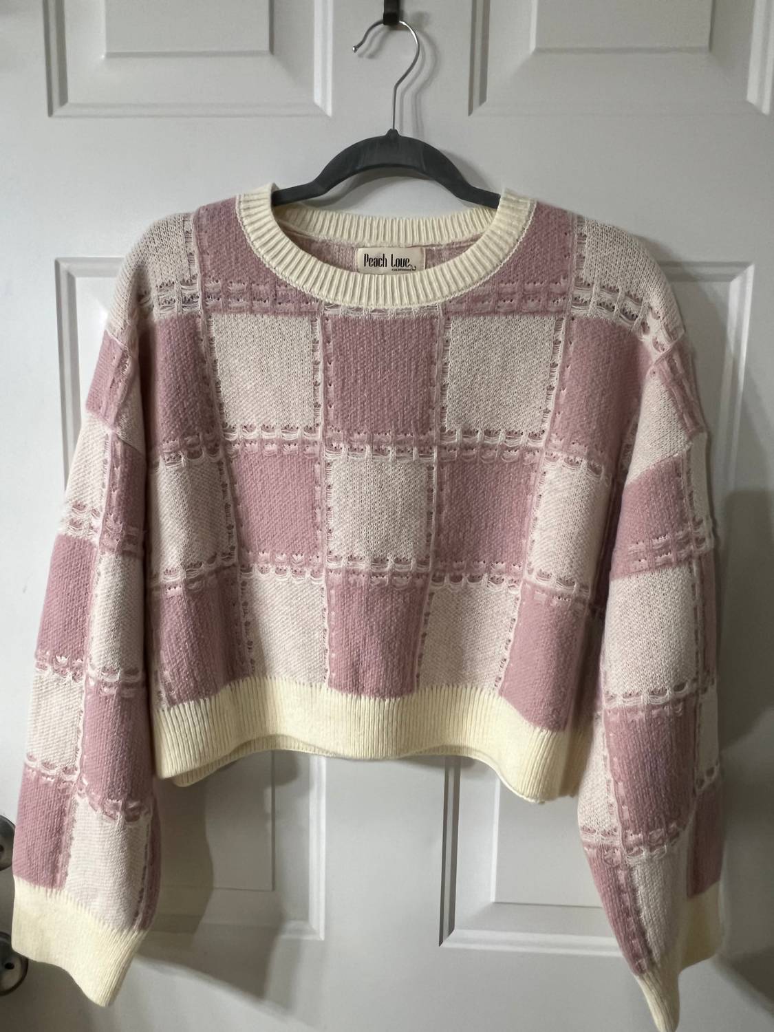 Peach Love - Stitch Square Sweater