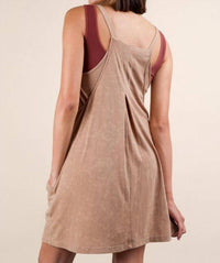 Very J - Mineral Washed Knit Mini Dress with Shorts Inside