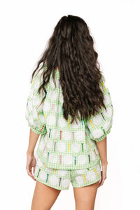 Queen Of Sparkles - Gingham Sequin Golf Tee