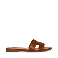 STEVE MADDEN Women's Haydn Leather Sandal in cognac - women's flats - detail view