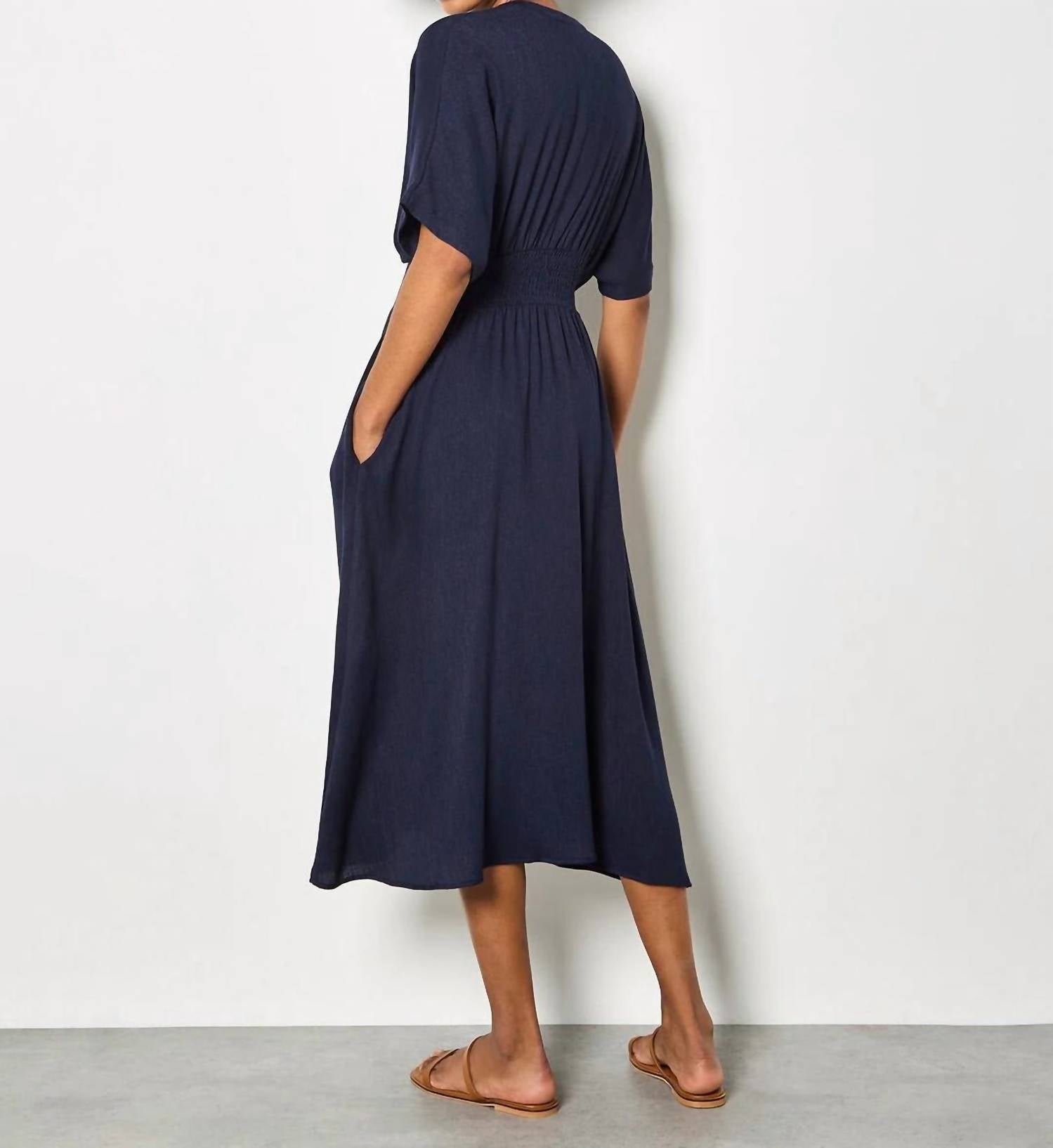 Apricot - Pleated Shirt Midi Dress - Plus