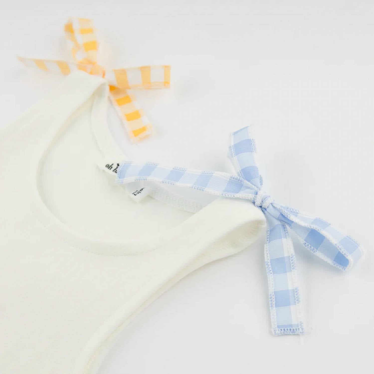 Oh Baby! - Kids Oyster Checks Bow Joy Tank