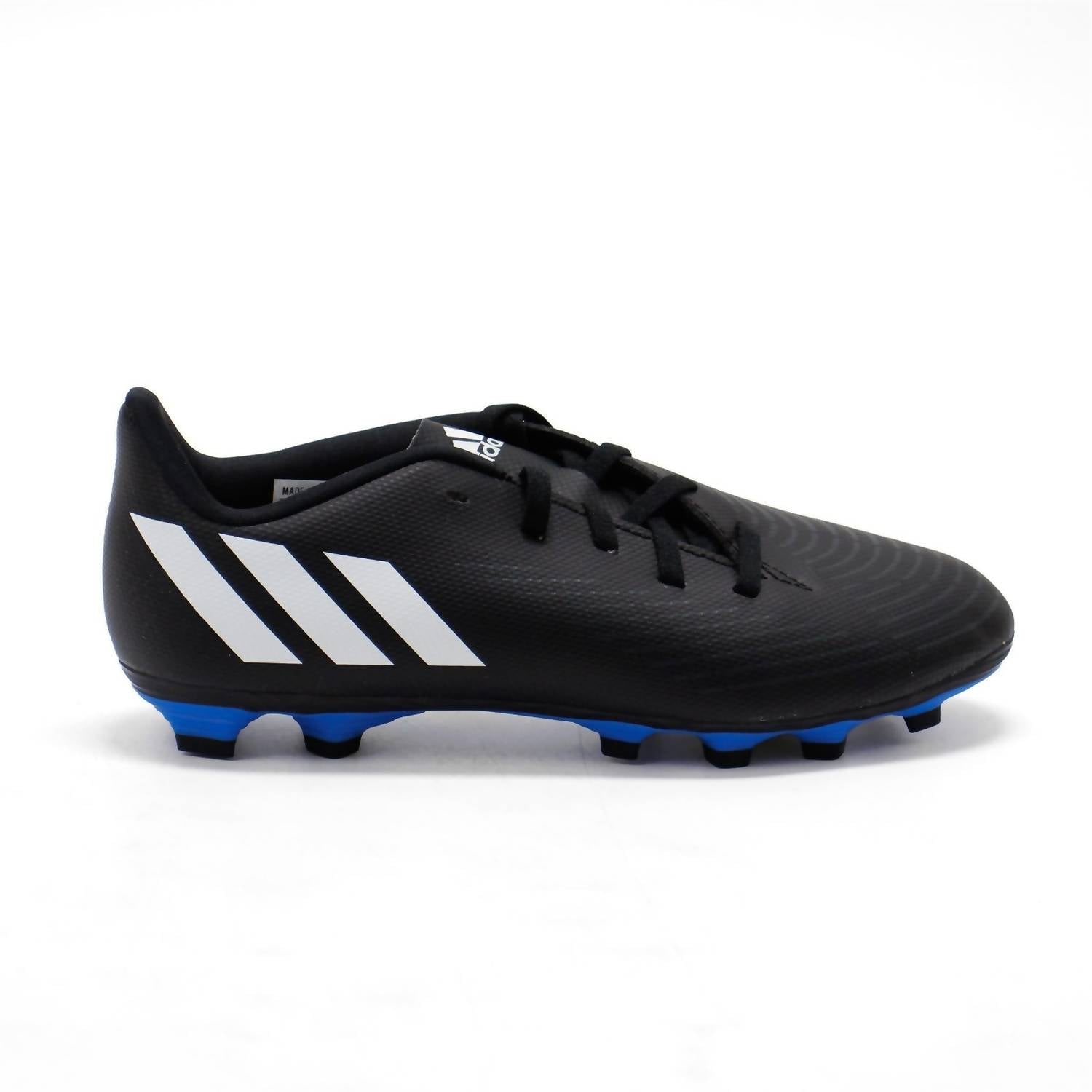 adidas Boy's Predator Edge.4 Flexible Ground Soccer Cleats in core black - kids' sneaker - detail view