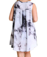 Umgee - Tie Dye Sleeveless Keyhole Dress - Plus