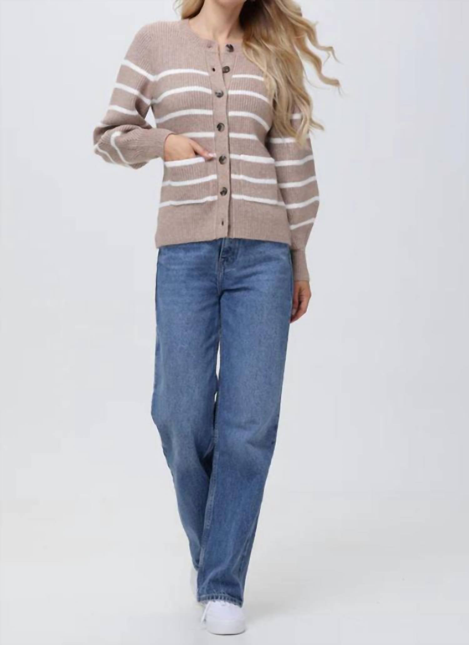 525 America - Josie Structured Stripe Cardigan