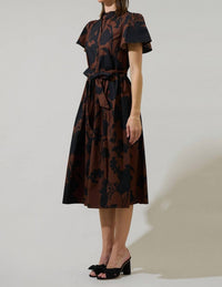 SUGARLIPS Somerton Floral Midi Dress in brown - women's dress - view 4