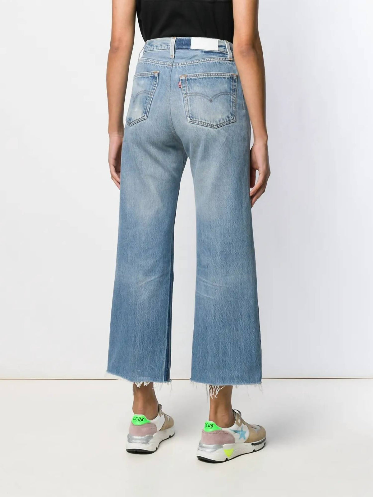 Re/Done - High Rise Wide Leg Crop Jeans
