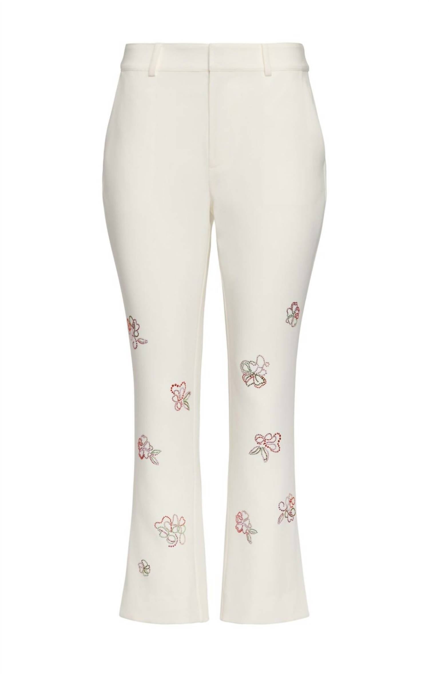 Cinq A Sept - Blooming Linework Cropped Kerry Pants