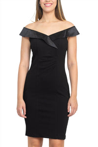 S.L. Fashions - Off Shoulder Ruched Bodice Detail Dress