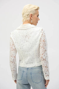 Joseph Ribkoff - Lace Fitted Moto Jacket