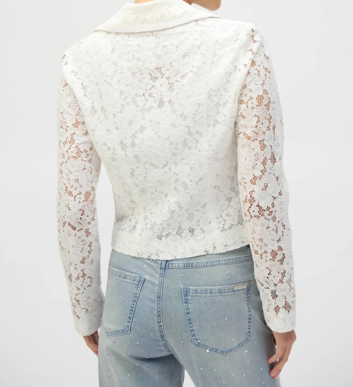 Joseph Ribkoff - Lace Fitted Moto Jacket