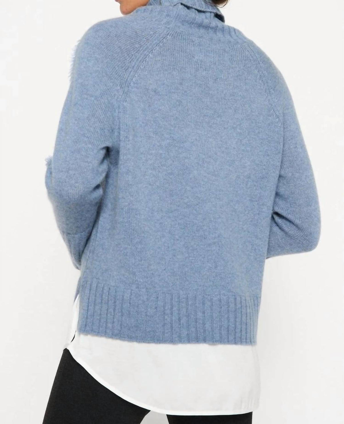 Brochu Walker - Jolie Fringe Layered Look Cashmere Fringe Turtleneck Sweater
