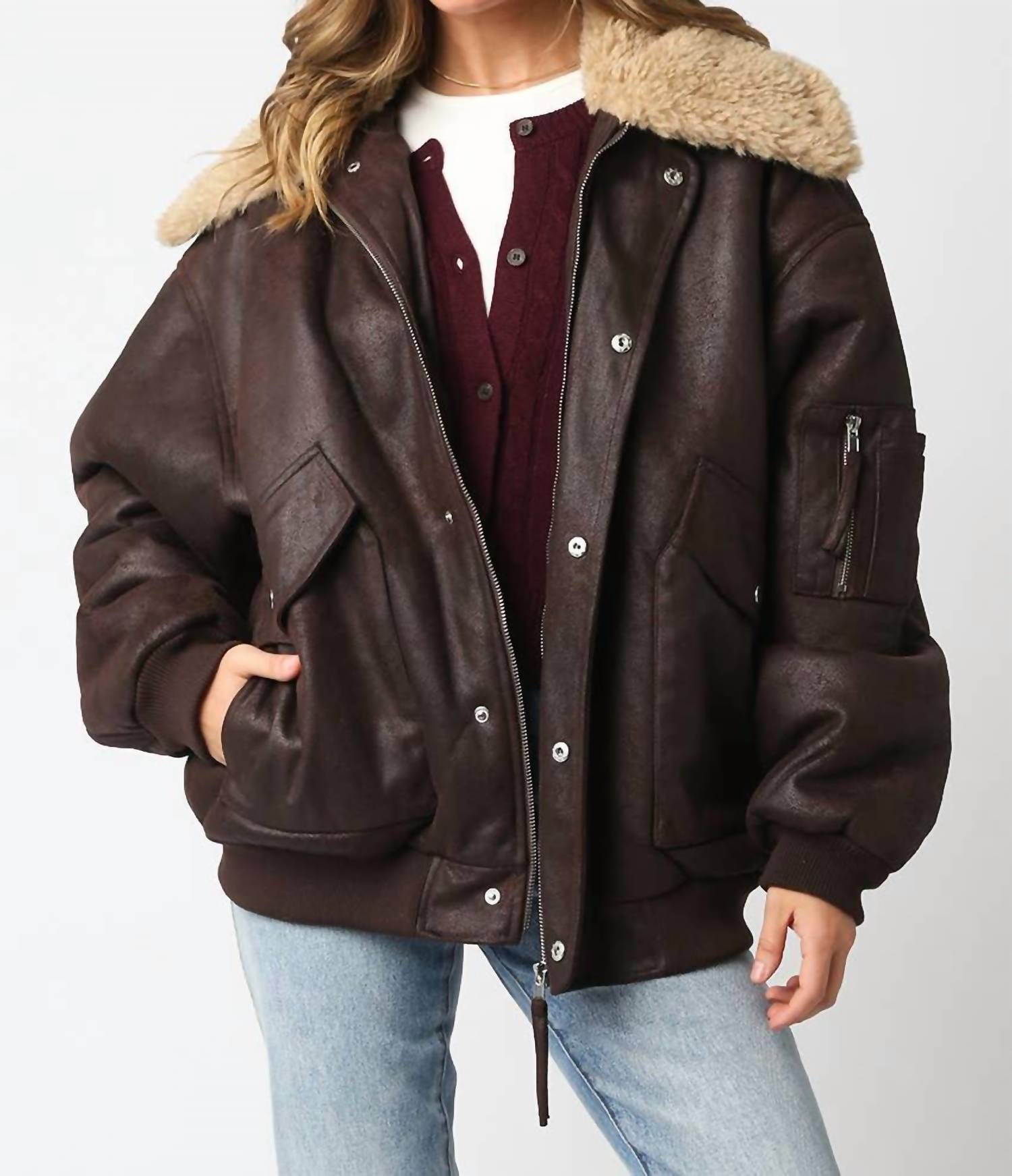 Olivaceous - Aspen Pu Bomber Jacket