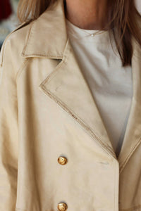 Fate by LFD Faux Leather Double Breasted Jacket in khaki - women's jacket - alternate view