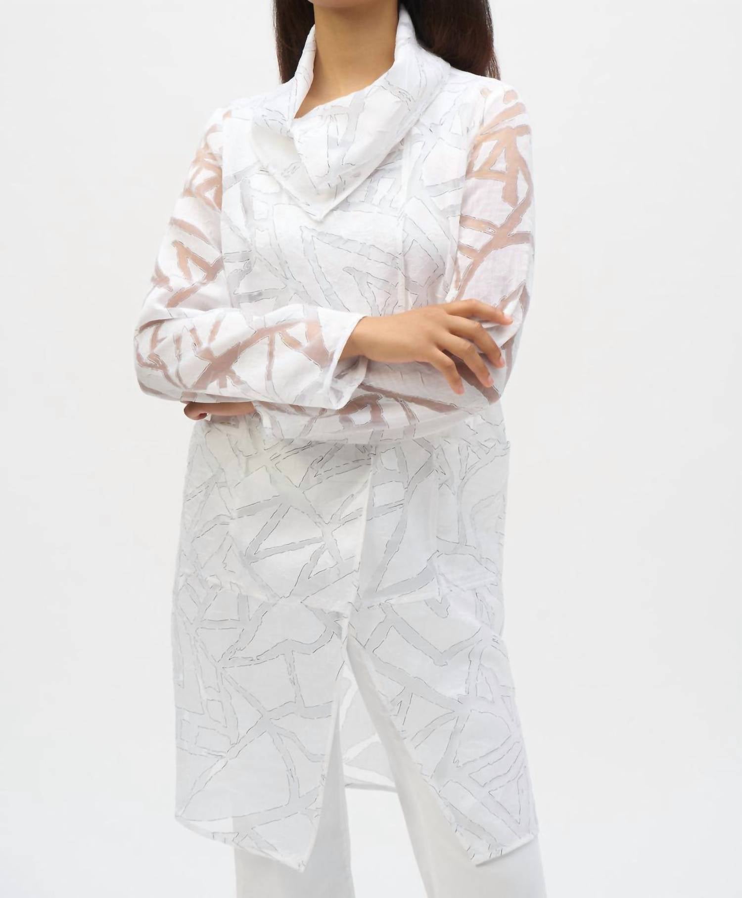 Joseph Ribkoff - Sheer Geometric Jacket