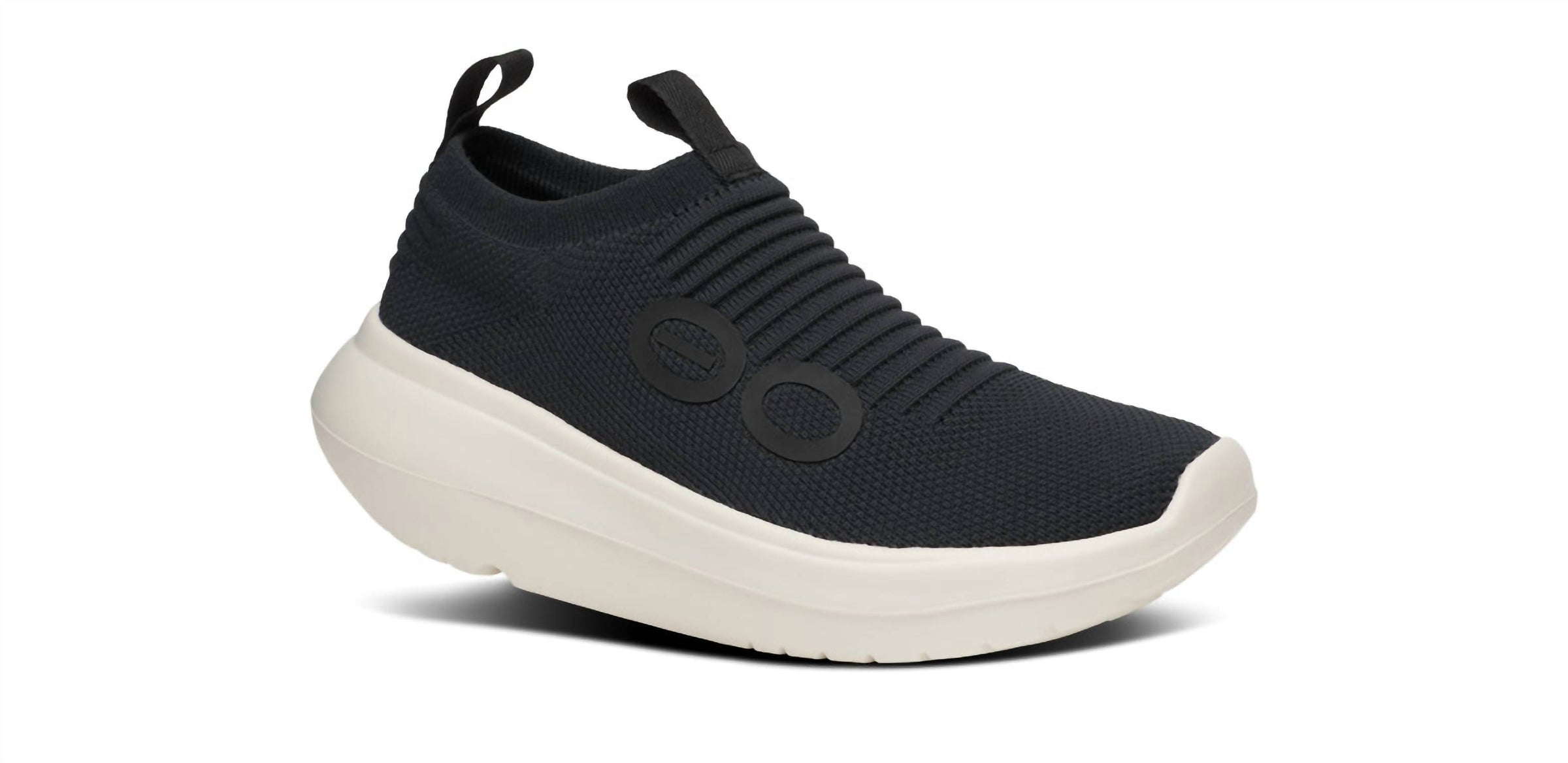 OOFOS Women's Oomy Zen Slip On Shoes in chalk black - women's shoe