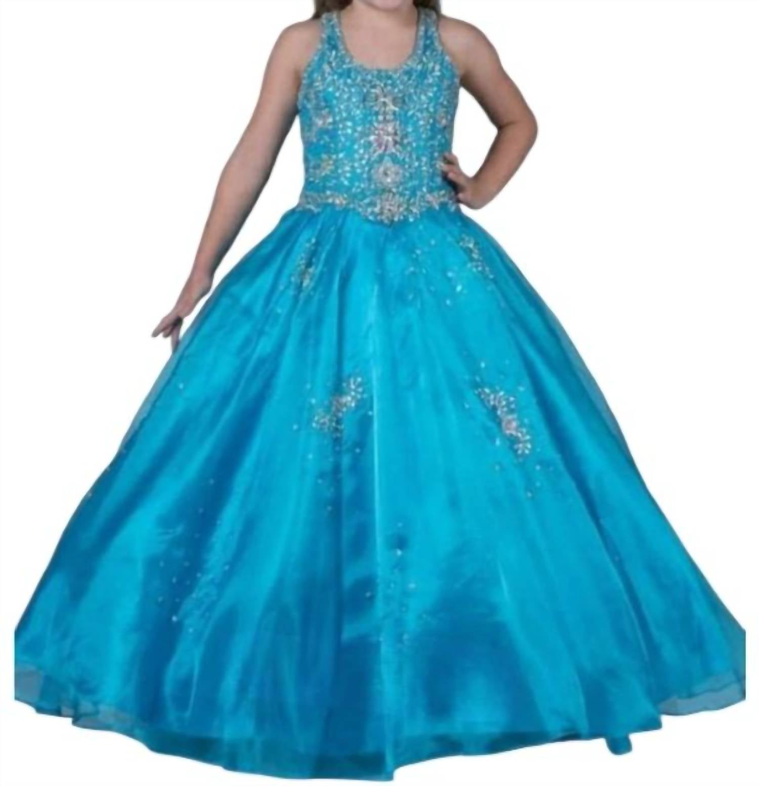 Little Rosie - Girl's Glitz Long National Pageant Dress