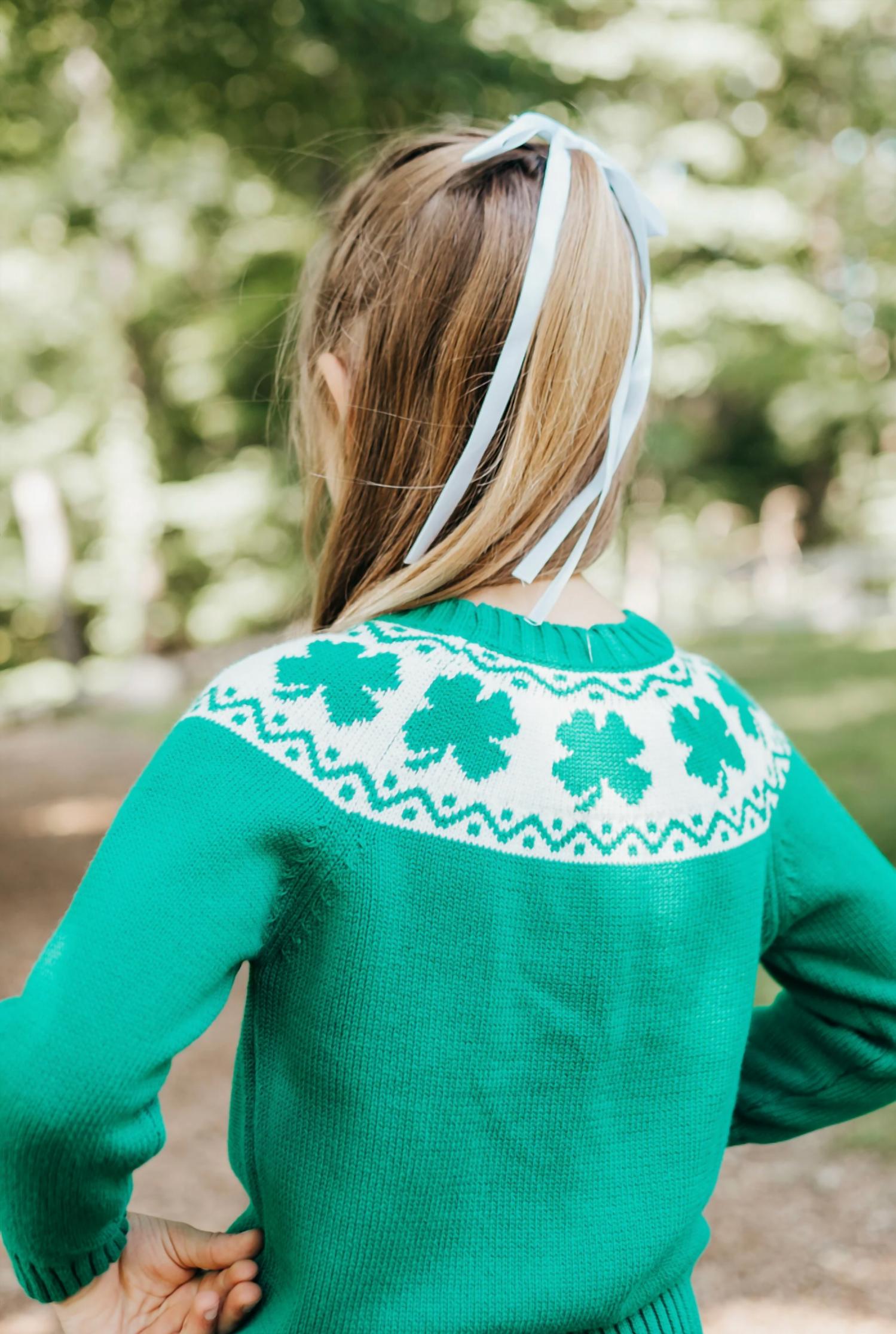 Maddie & Connor Co. Kid's Lucky Clover Romper in green - kids' item - view 7