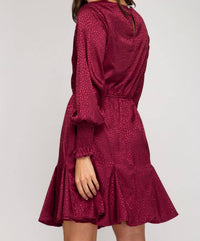 Animal Jacquard Godet Dress
