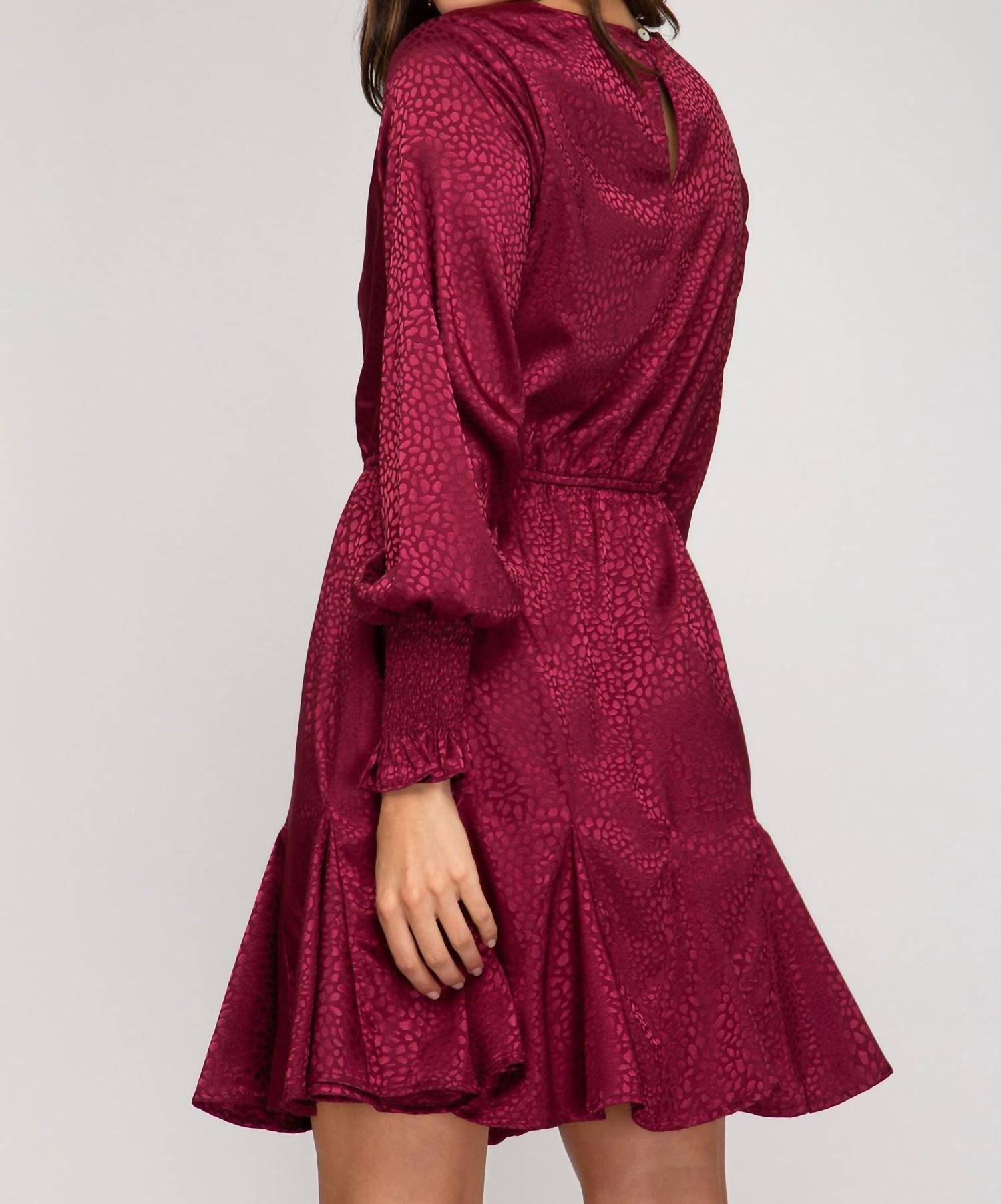 Animal Jacquard Godet Dress