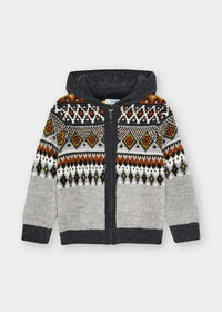 Mayoral ZIP KNIT HOODY in grey - kids' shirt - detail view