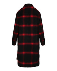 Stella McCartney Women's Double-breasted Checked Coat in black red - women's jacket - detail view