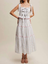 Listicle - Lovie Tiered Floral Embroidered Maxi Dress