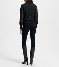 Veronica Beard Morris Wool Vest in black - women's jacket - alternate view