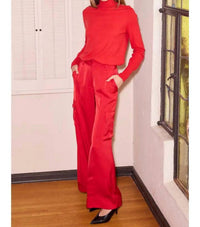 SKIES ARE BLUE Light Satin Pant in red - women's pants