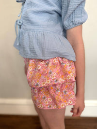 T2Love - Girls' Smocked Side Ruffle Shorts