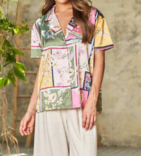 Paparazzi - Patchwork Button Up Top