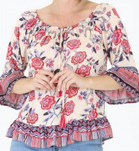Nostalgia - The Floral Half Sleeve Blouse