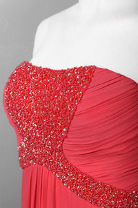Theia - Women's Beaded Full Length Silk Chiffon Dress