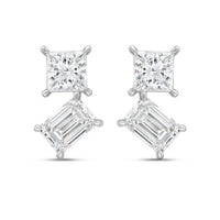 Diana M Jewels - Women's Princess & Emerald Lab-Grown Diamond Stud Earrings (5.00 Ct) - Statement