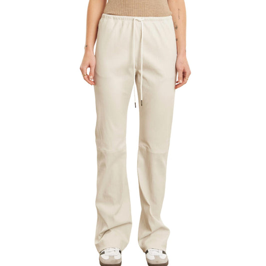 Sprwmn - Women's Leather Drawstring Jogger