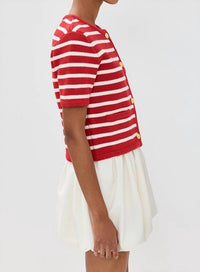 English Factory - Knit Striped Sweater Cardigan